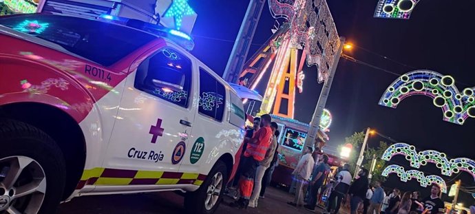 Efectivos de Cruz Roja trabajan en la Feria de San Juan de Badajoz