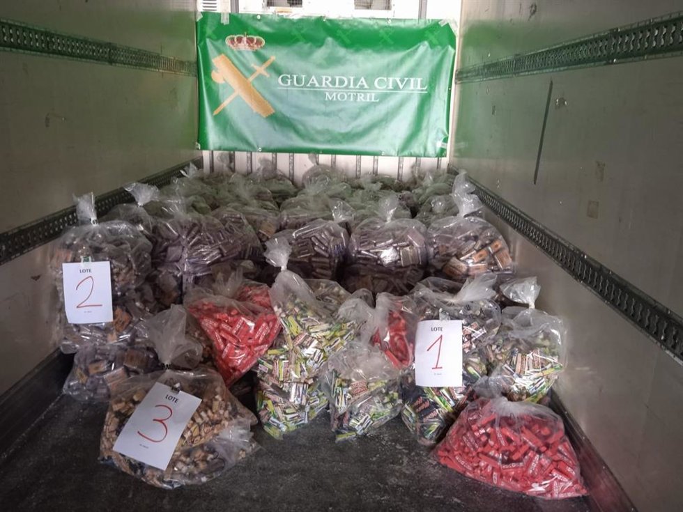 Hachís incautado por la Guardia Civil.