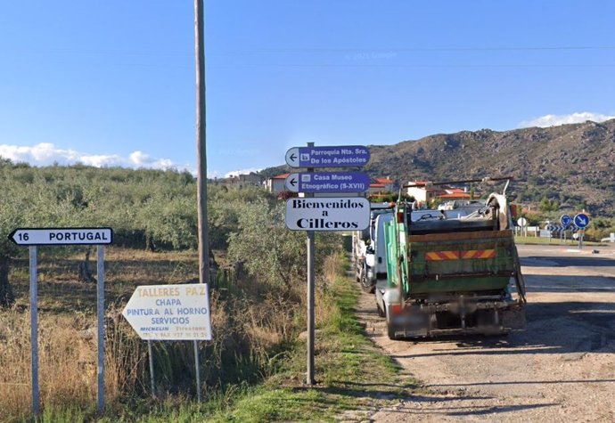 Entrada a la localidad de Cilleros (Cáceres)