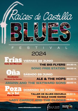 Archivo - Cartel del Festival Raíces de Castilla Blues.