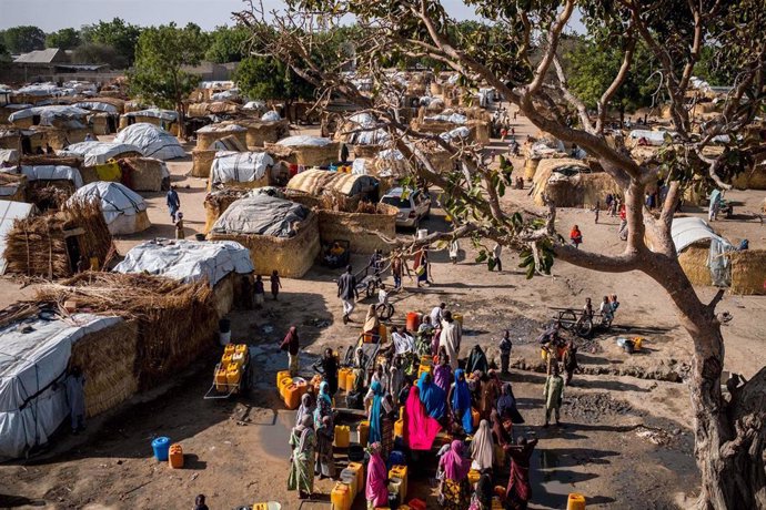 Archivo - Imagen de archivo de un campo de desplazados en Maiduguri (Nigeria) 