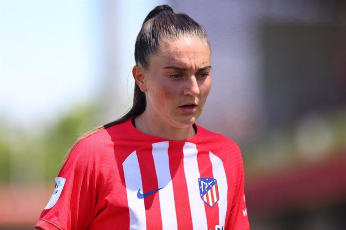 Vilde Boe Risa of Atletico de Madrid looks on during the Spanish Women League, Liga F, football match played between Atletico de Madrid and Villarreal CF at Centro Deportivo Alcala de Henares on June 15, 2024 in Madrid, Spain.