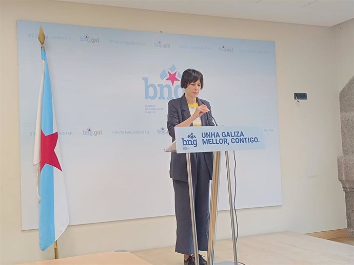 La portavoz nacional del BNG, Ana Pontón, en rueda de prensa