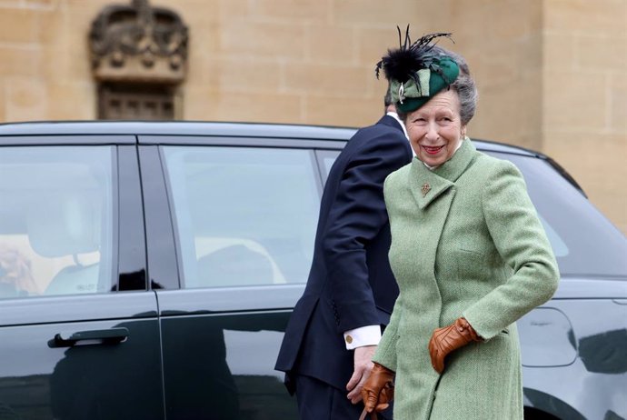 Archivo - 31 March 2024, United Kingdom, Windsor: Anne, Princess Royal, arrives for the Easter Mattins Service at St George's Chapel at Windsor Castle. Photo: Hollie Adams/PA Wire/dpa