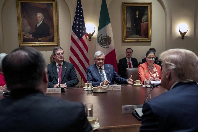 Archivo - El presidente de México, Andrés Manuel López Obrador, durante su visita a la Casa Blanca en julio de 2020.