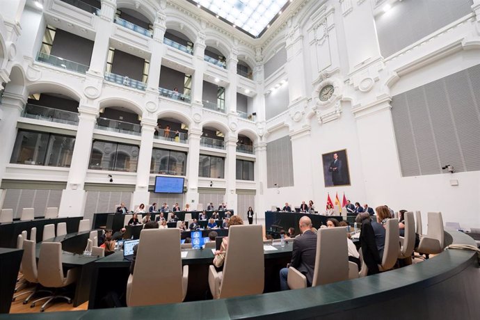 Vista de un pleno del Ayuntamiento de Madrid, en el Palacio de Cibeles