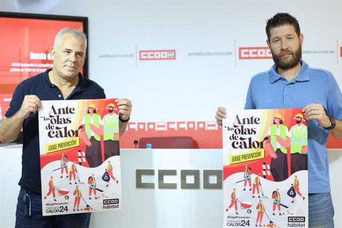 CCOO inicia en Andalucía su campaña para prevenir golpes de calor en la construcción.