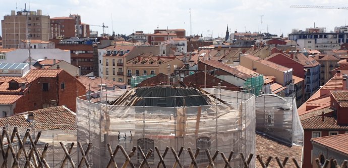 Estado en el que se encuentra la iglesia de la Vera Cruz tras el derrumbe de la linterna.