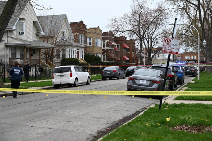 Archivo - Una zona acordonada por la Policía en Chicago tras un tiroteo