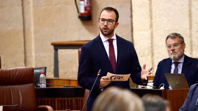 Archivo - El parlamentario andaluz del PP de Jaén Juanma Marchal en un pleno.