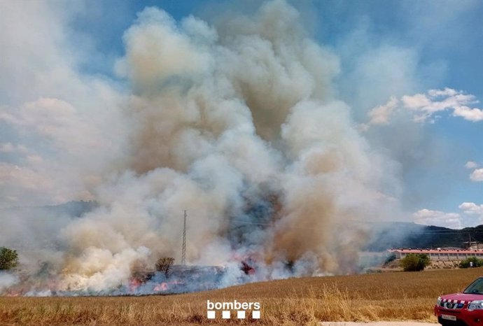 Imagen de un incendio en Tudela de Segre (Lleida)