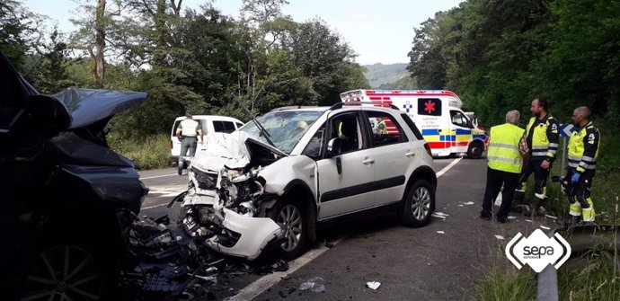 Imagen del accidente ocurrido en Piloña.