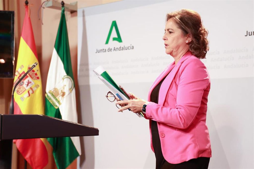 La consejera de Salud y Consumo, CatalinaGarcía, interviene en la rueda de prensa posterior a una reunión del Consejo de Gobierno. (Foto de archivo).