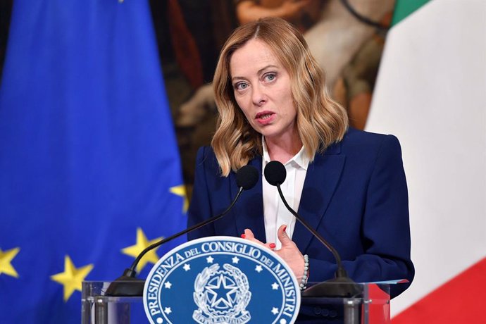 June 24, 2024, Italy: Foto IPP/Fabio Cimaglia.Roma 24/06/2024.La Presidente del Consiglio Giorgia Meloni riceve a Palazzo Chigi il Primo ministro dellĂ˘??Ungheria