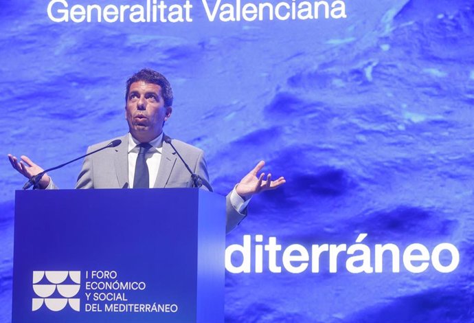 El president de la Generalitat, Carlos Mazón, en la Inauguración del I Foro Económico y Social del Mediterráneo