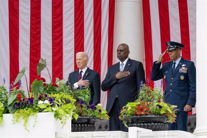 Joe Biden, presidente de Estados Unidos, junto a Lloyd Austin, secretario de Defensa