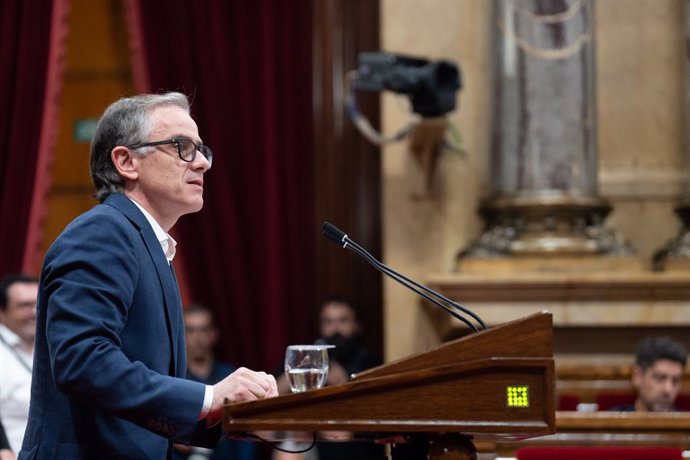 El presidente de ERC en el Parlament, Josep Maria Jové, en el pleno de este miércoles