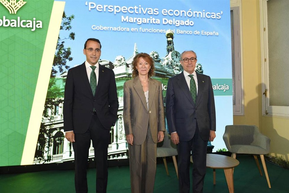 La gobernadora en funciones del Banco de España, Margarita Delgado, en un desayuno informativo de Globalcaja.