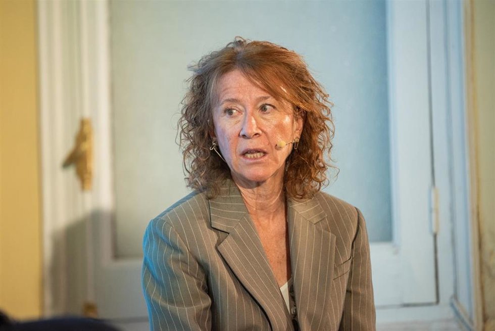 La gobernadora en funciones del Banco de España, Margarita Delgado, durante un desayuno empresarial en Albacete este miércoles.