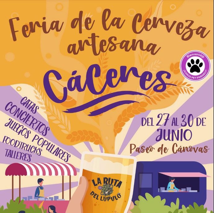 Cartel de la Feria de la Crveza Artesana de Cáceres