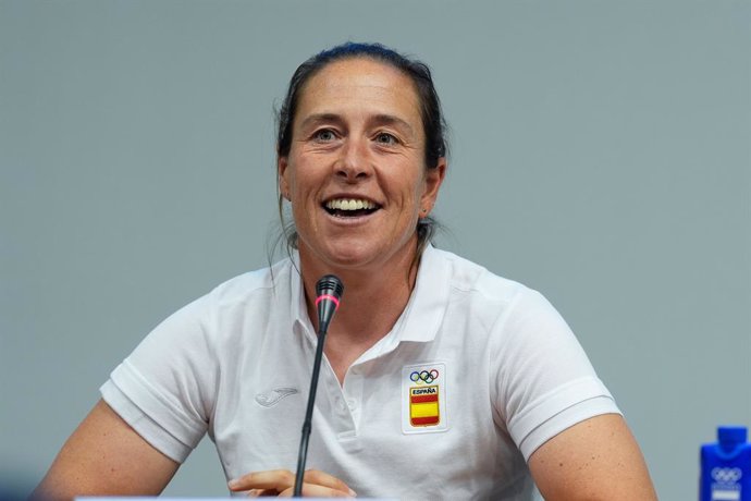 Tamara Echegoyen during the presentation of Marcus Cooper and Tamara Echegoyen as flag bearer of the Spanish delegation for the Olympics Games Paris 24 at COE headquarters on June 26, 2024 in Madrid, Spain.