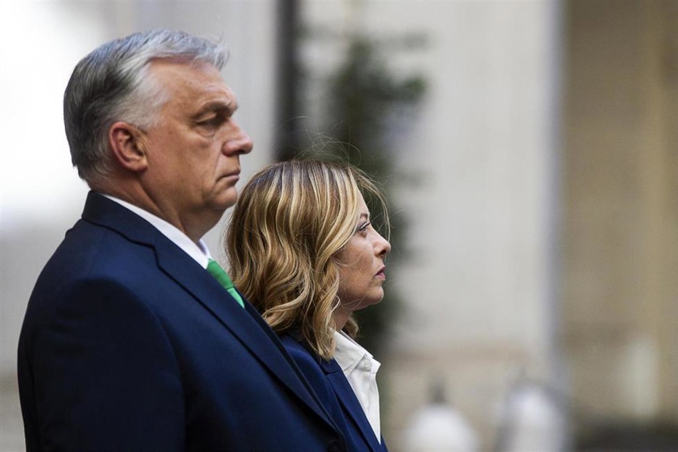 Giorgia Meloni y Viktor Orbán.