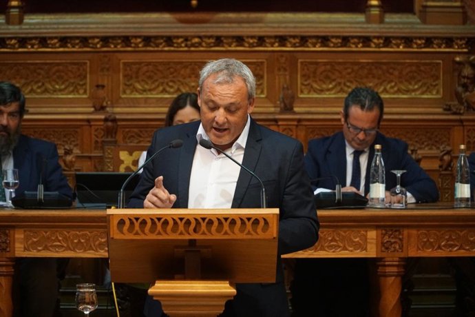 El portavoz de MÉS per Mallorca en el Consell de Mallorca, Jaume Alzamora, durante el Debate de Política General.