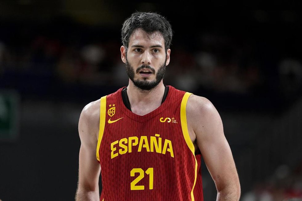 El alero Álex Abrines, en un amistosos con la selección española ante Italia. 
