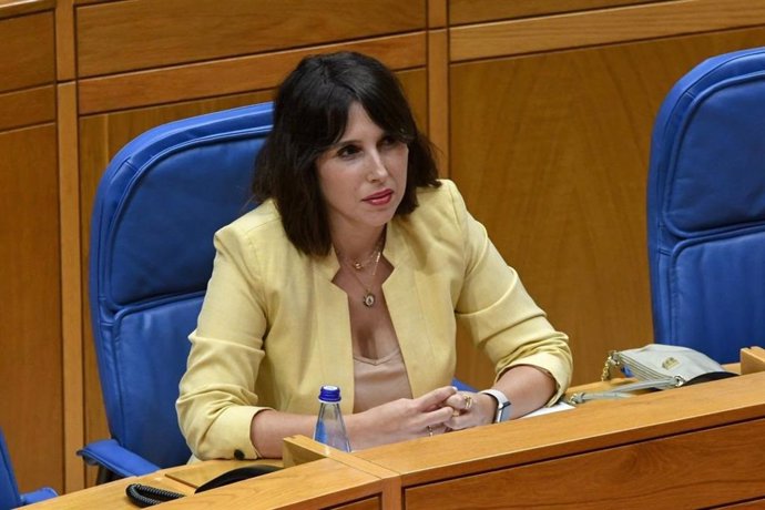 La conselleira de Economía e Industria, María Jesús Lorenzana, en el Parlamento de Galicia.