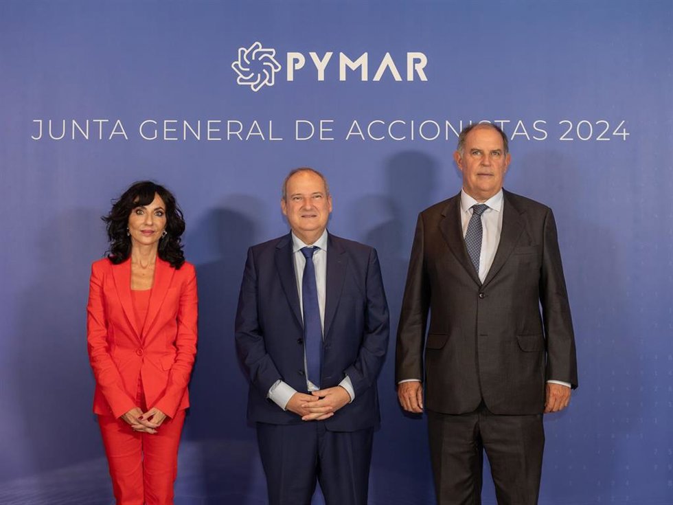 Junta general de accionistas de Pymar en la que los presidentes autonómicos de Galicia, Alfonso Rueda; Asturias, Adrián Barbón y Canarias, Fernando Clavijo; han intervenido mediante un vídeo grabado.