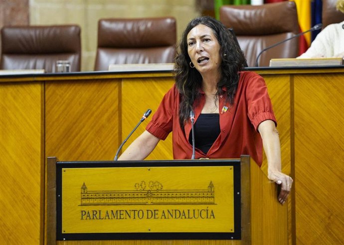 La consejera de Inclusión Social, Loles López, este jueves en el Pleno del Parlamento.