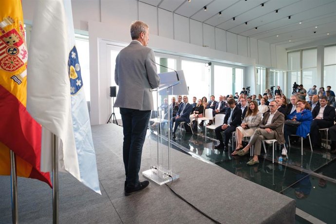 El presidente de la Xunta, Alfonso Rueda, en una jornada sobre regulación europea de la Inteligencia Artificial, a 27 de junio de 2024.