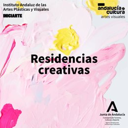 Cartel promocional de las residencias creativas Iniciarte.