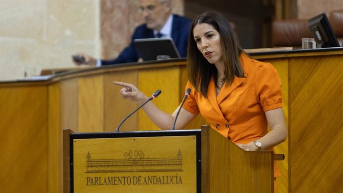 La parlamentaria Purificación Fernández, este jueves en el Pleno del Parlamento.