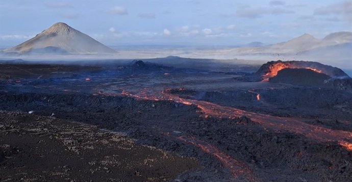Erupción volcánica reciente en Islandia