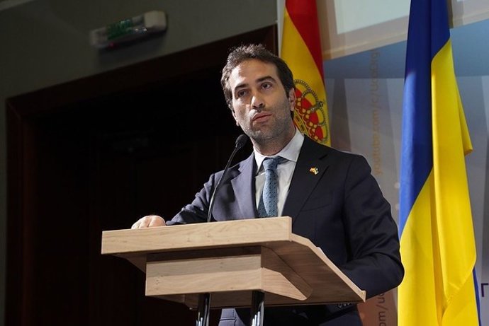 El ministro de Economía, Comercio y Empresa, Carlos Cuerpo, participa en el encuentro empresarial España-Ucrania, en Kiev.