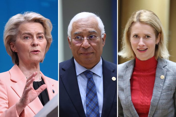 Ursula von der Leyen, António Costa y Kaja Kallas