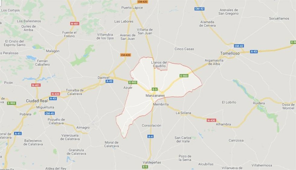 Archivo - Imagen de Manzanares en Google Maps.