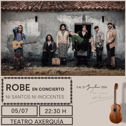 Cartel del concierto de Robe en el Festival de la Guitarra.