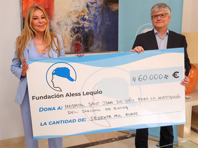 La Fundación Aless Lequio, de la mano de Ana Obregón, impulsa la investigación del sarcoma de Ewing con una donación de 60.000 euros