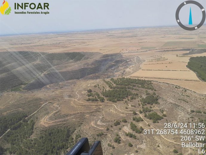 Incendio forestal en Velilla de Cinca.