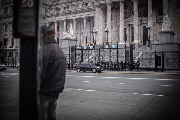 June 27, 2024, Buenos Aires, Buenos Aires, Argentina: While the Chamber of Deputies deals with the Base Law of the government of Javier Milei, which received half a sanction in the Senate on June 12, a diversity of social, political, union, human rights o