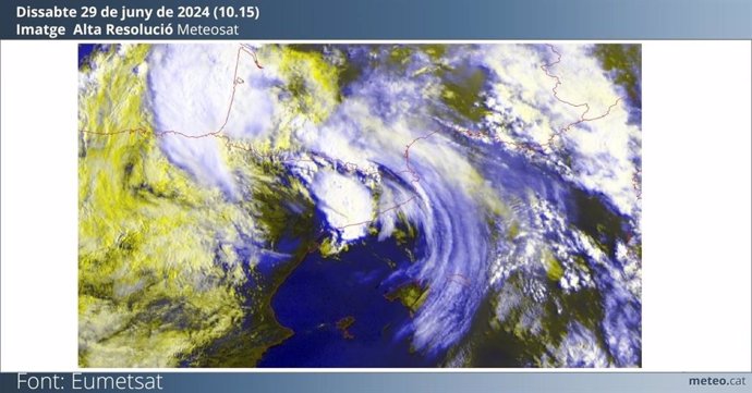 Radar de tormentas que afectan a Catalunya, a 29 de junio de 2024
