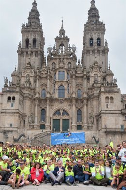 Recibimento a nenos pacientes oncolóxicos de Málaga que concluíron o Camiño de Santiago.
