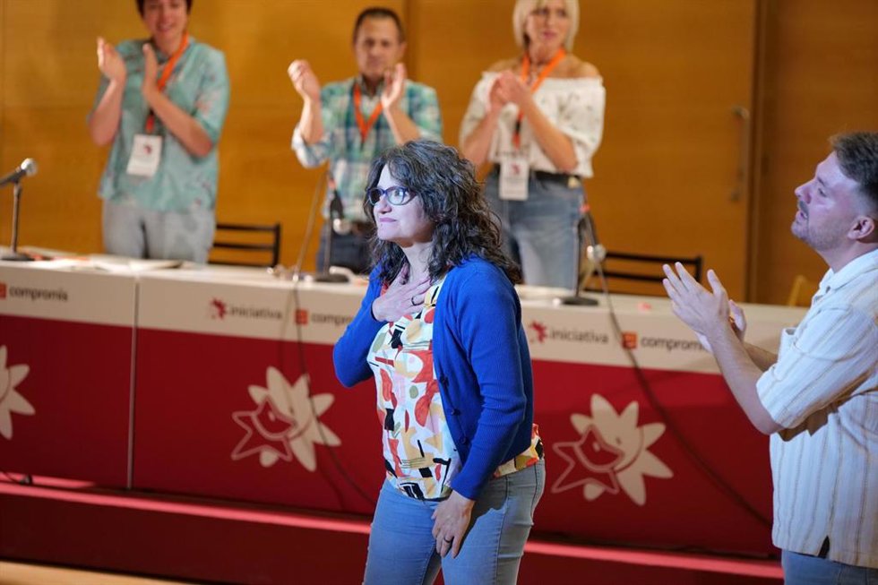 Archivo - Mónica Oltra, en una asamblea de Iniciativa