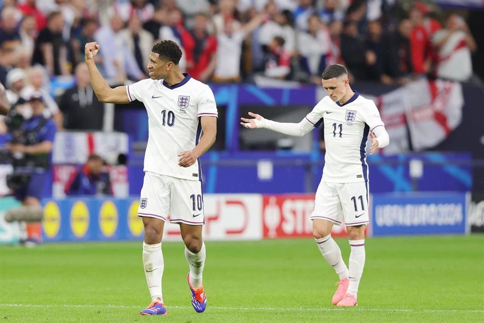 Jude Bellingham of England celebrates his goal 0-1 during the UEFA Euro 2024, Group C, football match between Serbia and England on June 16, 2024 at Veltins-Arena in Gelsenkirchen, Germany - Photo Ralf Ibing / firo Sportphoto / DPPI