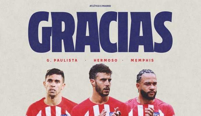Mario Hermoso, Memphis Depay y Gabriel Paulista abandonan el Atlético de Madrid
