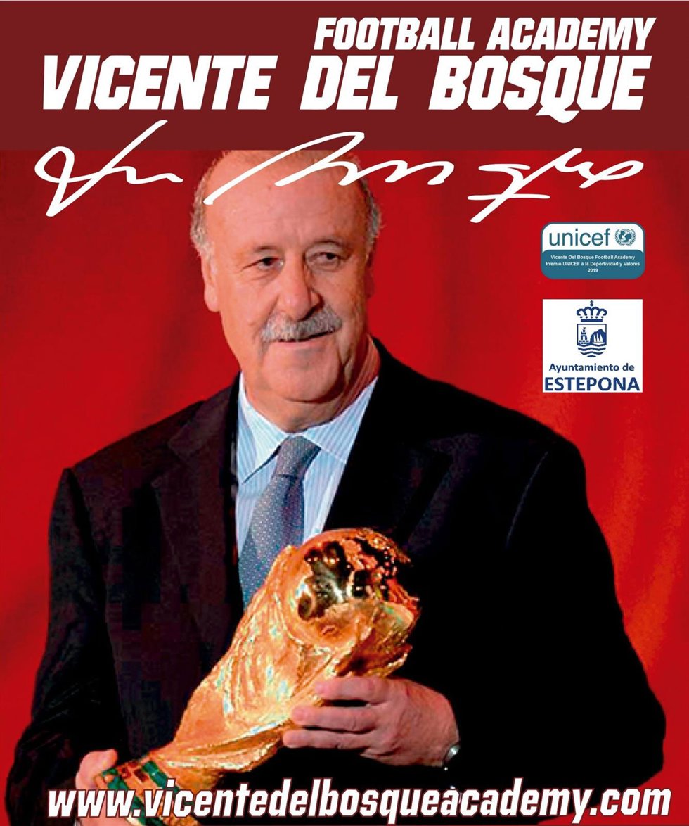 Cartel del Campus de Verano de Vicente del Bosque en Estepona