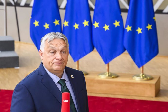 27 June 2024, Belgium, Brussels: Hungarian Prime Minister Viktor Orban arrives on the first day of a two-day EU summit in Brussels. A two-day EU summit began in Brussels on Tuesday, where EU leaders will address a range of political and economic issues, i