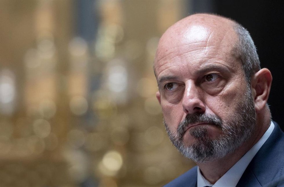 El presidente del Senado, Pedro Rollán, durante la presentación del ensayo 'Ramón Menéndez Pidal: El último liberal unitario', escrito por Jon Juaristi, en el Senado, a 3 de junio de 2024, en Madrid (España). La obra ha sido presentada por la Fundación 